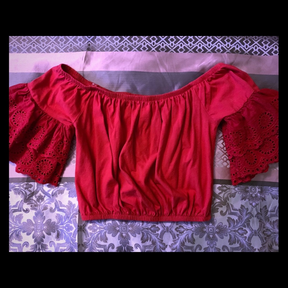 Red crop top